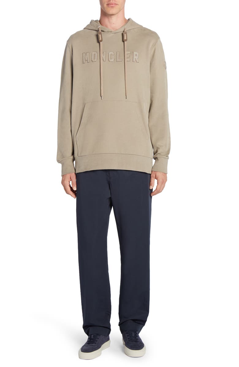 Moncler Logo Appliqué Cotton Hoodie, Alternate, color,