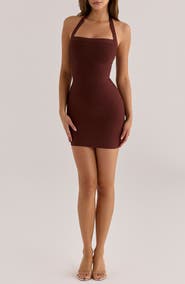 HOUSE OF CB The Silhouette Halter Neck Bandage Minidress