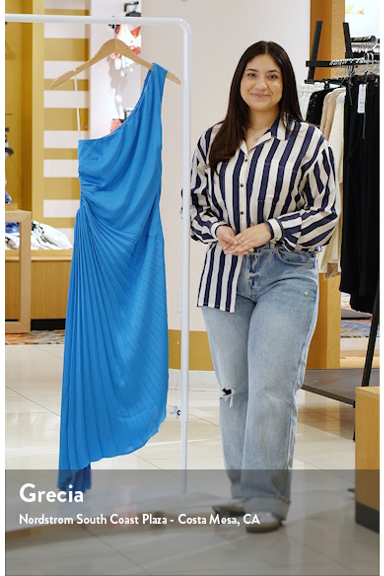Flin Asymmetric Pleat Cutout One-Shoulder Dress video