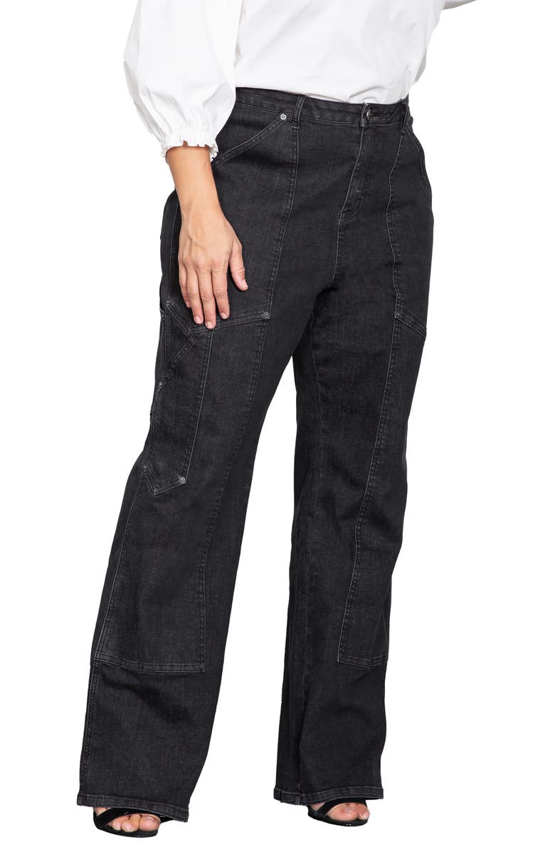 Standards & Practices Workwear High Waist Jeans, Alternate, color, Rinse Black
