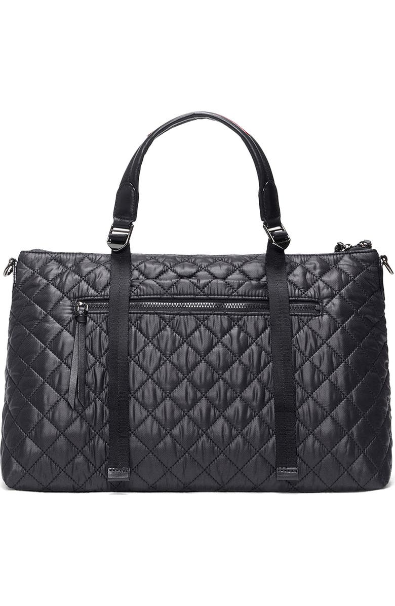 MZ Wallace Medium Park Quilted Nylon Satchel, Alternate, color, Black