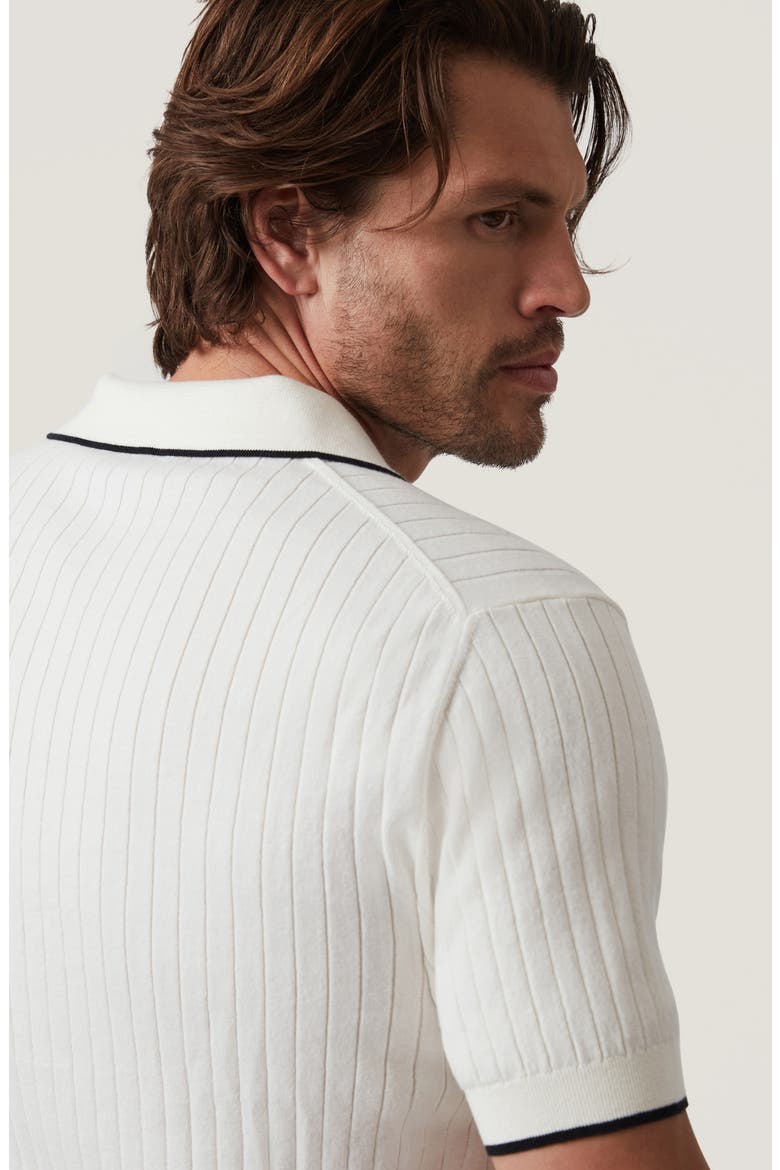 Johnny Collar Polo Sweater, Alternate, color, OFF WHITE