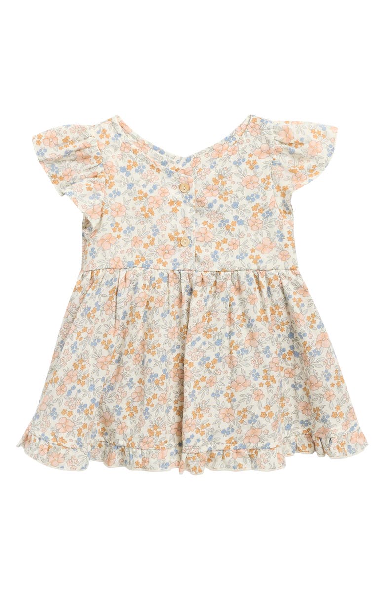 Rylee + Cru Lila Floral Print Cotton Skirted Romper, Alternate, color, Ivory