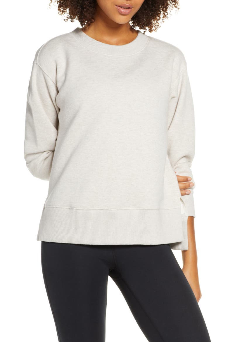 Nola High/Low Sweatshirt, Main, color, OATMEAL SOFT HEATHER