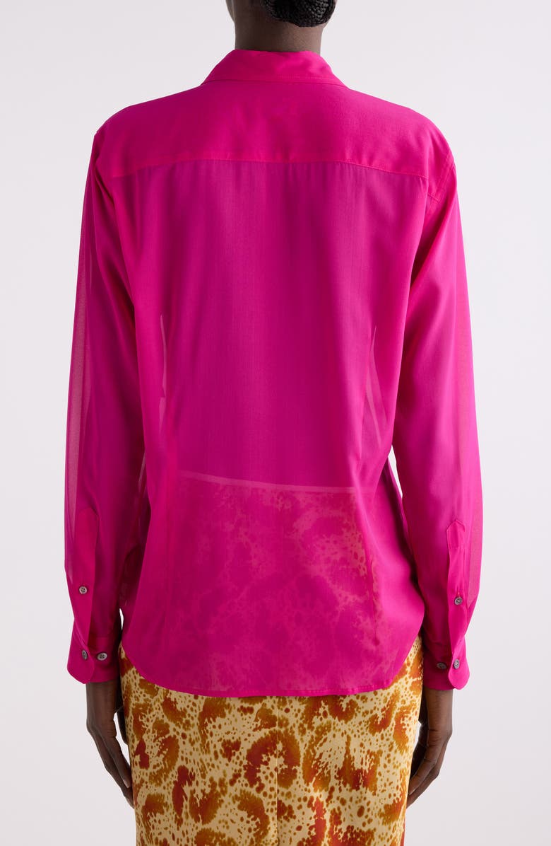 Dries Van Noten Chowy Stretch Silk Button-Up Shirt, Alternate, color, 
