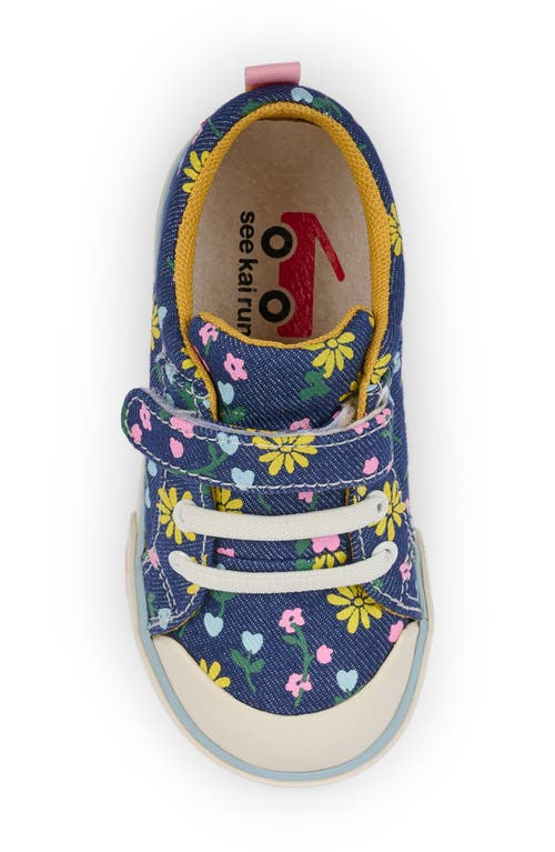 See Kai Run Kids' Kristin Sneaker In Blue Denim/floral