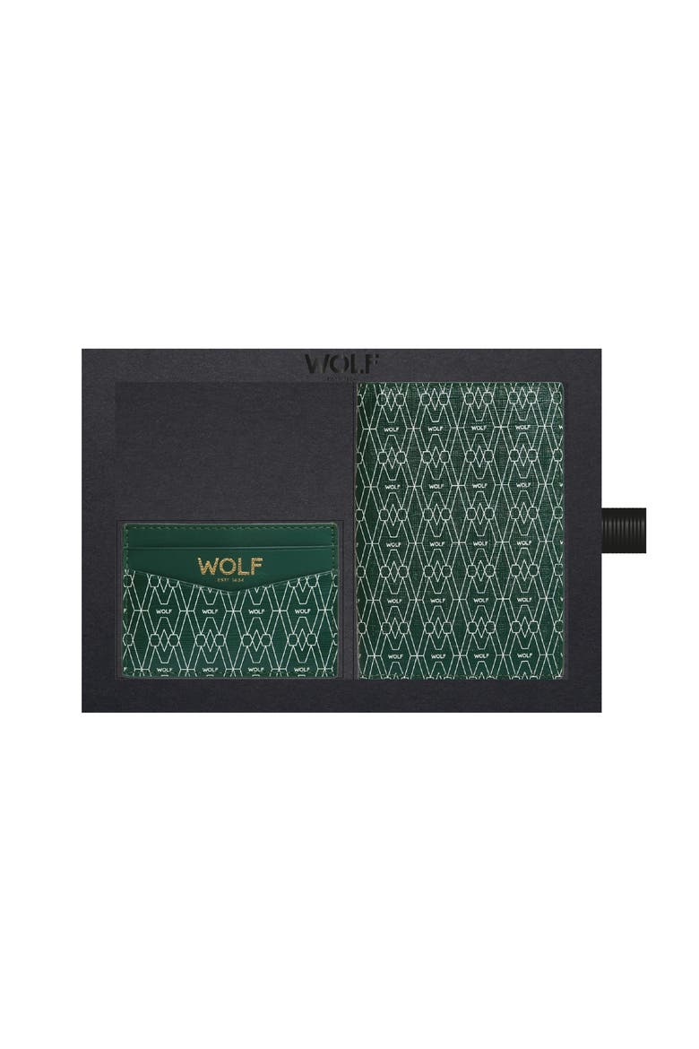 Signature Passport & Card Case Gift Set, Main, color, Green