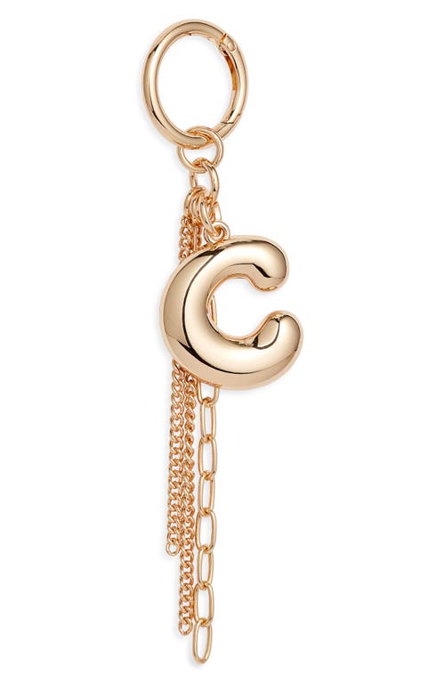 Chelsea28 Bubble Letter Bag Charm in C- Gold  product