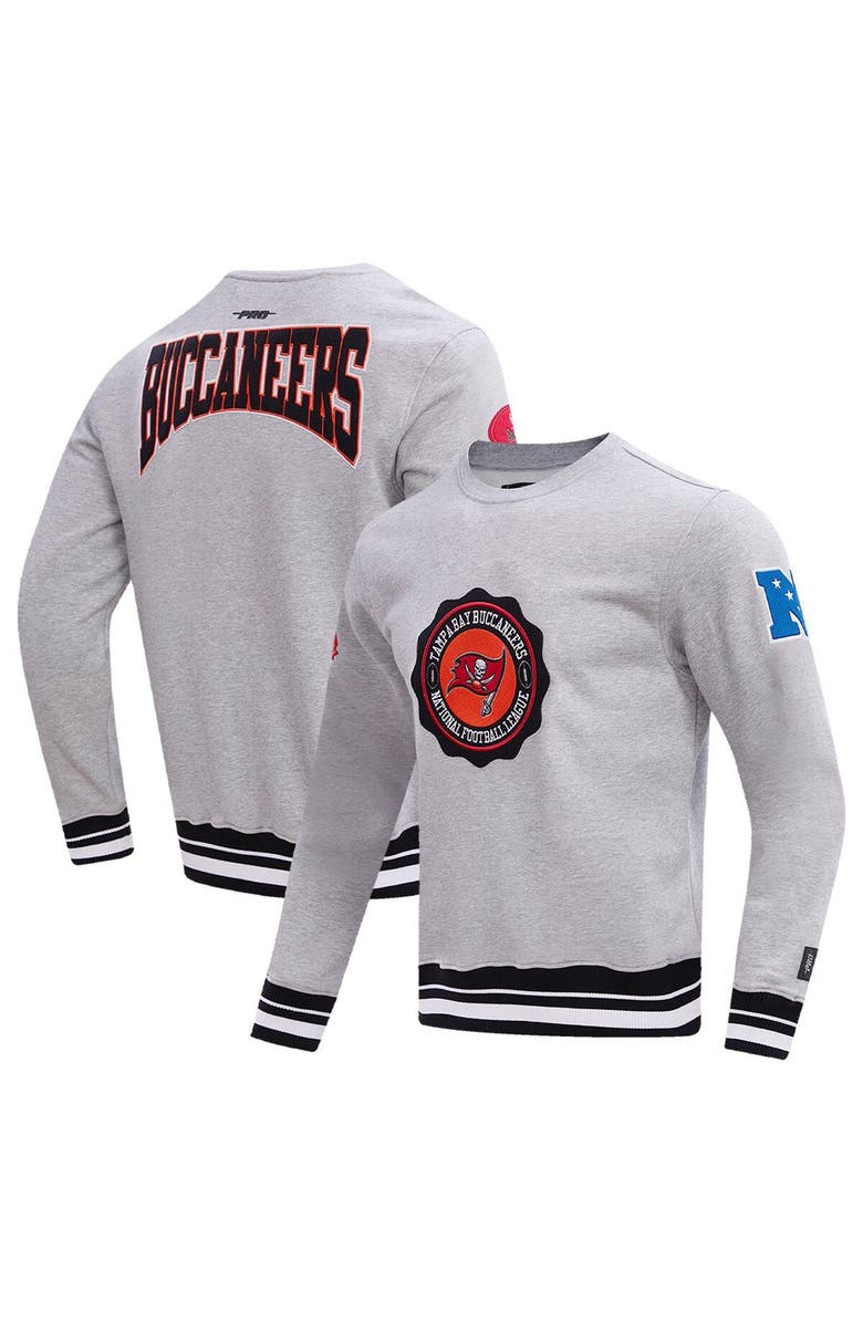 PRO STANDARD Men's Pro Standard Heather Gray Tampa Bay Buccaneers Crest Emblem Pullover Sweatshirt, Main, color, Heather Gray