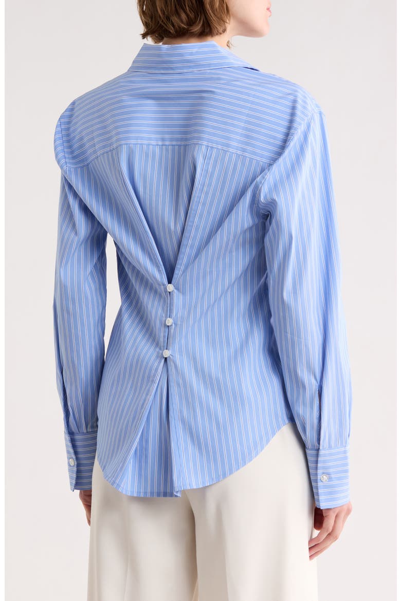 Stripe Poplin Button-Up Shirt, Alternate, color, WHITE BLUE STRIPE