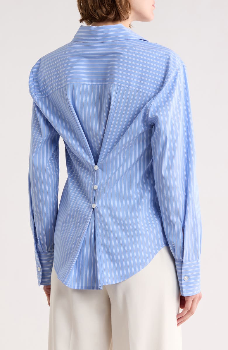 Habitual Stripe Poplin Button-Up Shirt, Alternate, color, White Blue Stripe