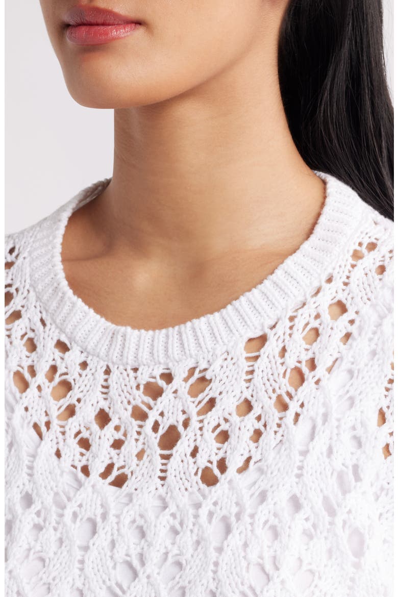 Crewneck Organic Cotton Sweater, Alternate, color, WHITE
