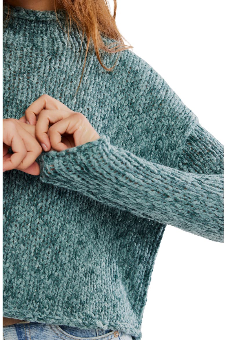Opal Roll Neck Crop Sweater, Alternate, color, RAINFOREST