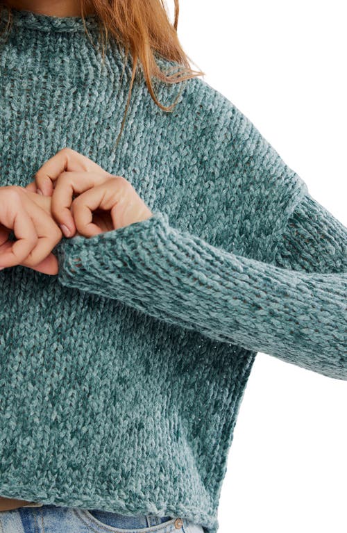 Free People Opal Roll Neck Crop Sweater In Green