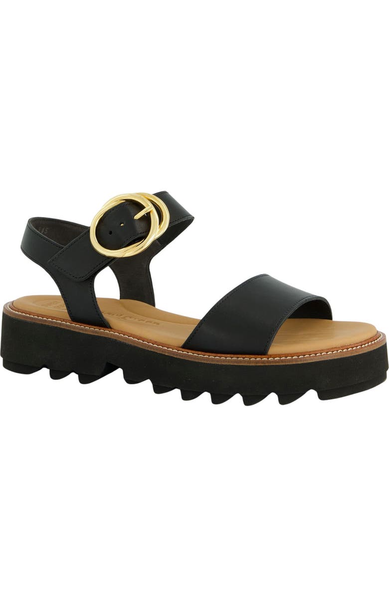 Paul Green Darcy Ankle Strap Platform Sandal, Main, color, Black Leather