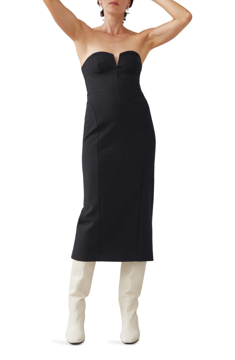 & Other Stories Strapless Corset Sheath Dress, Main, color,