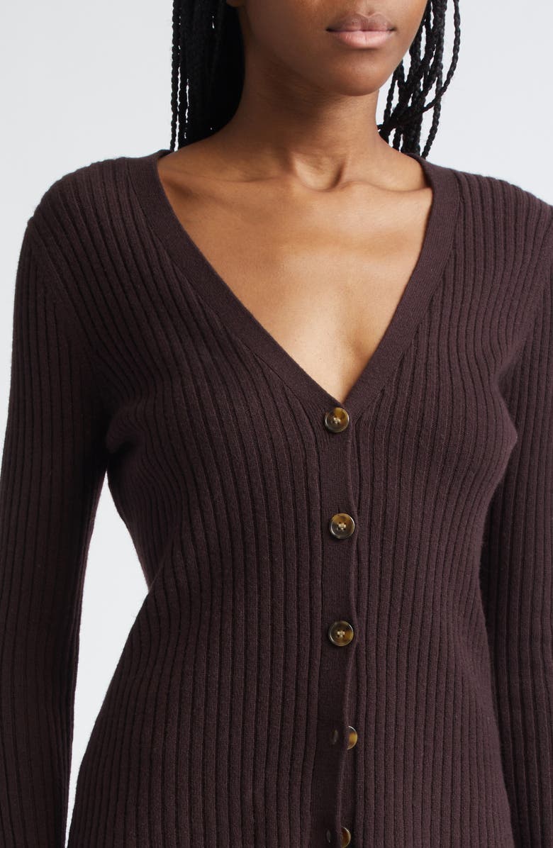 Veronica Beard Thelma Cashmere Rib Cardigan, Alternate, color, Dark Currant