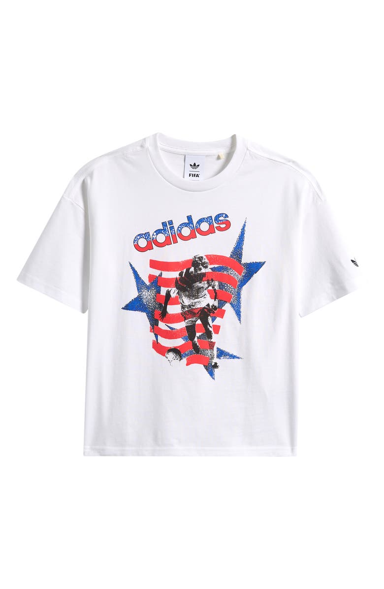 adidas Originals Kids' World Cup Star Cotton Graphic T-Shirt, Main, color, White