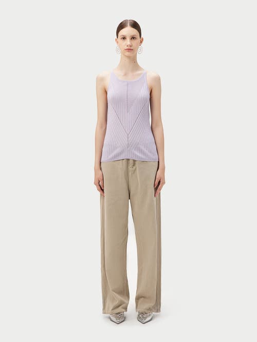 Gobi Mongolian Cashmere Sleeveless Silk Cashmere Top In Purple Heather