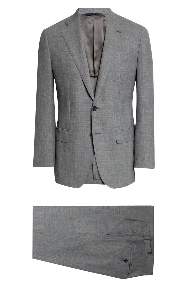 Thom Sweeney Fresco Tailored Wool Suit, Main, color, Grey