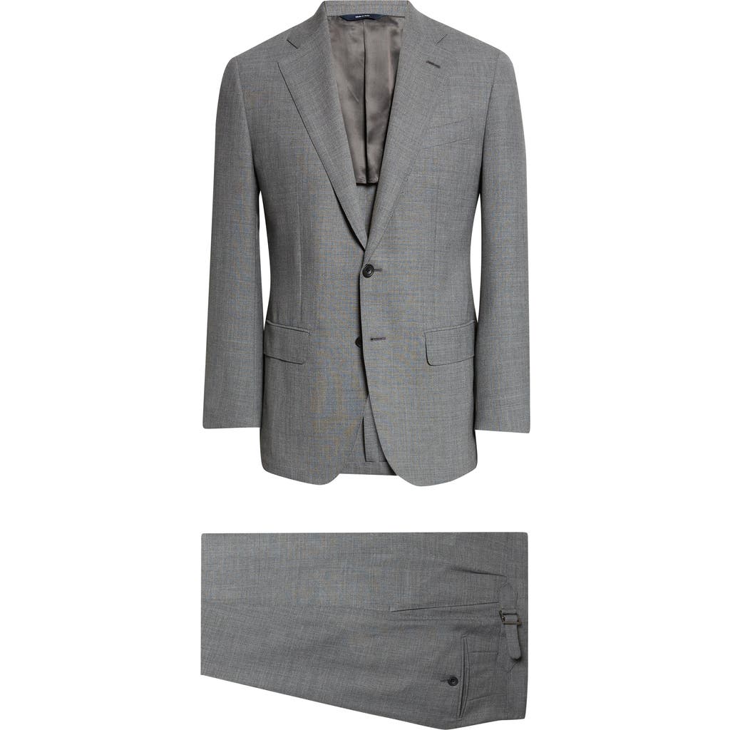 Thom Sweeney Fresco Tailored Wool Suit In Gray