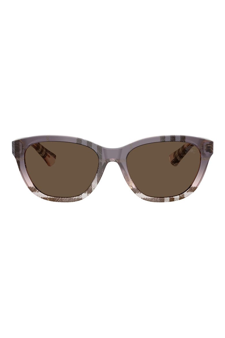54mm Rectangular Sunglasses, Main, color, CHECK GRADIENT ROSE / BROWN