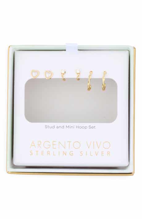 ARGENTO VIVO Set of 3 Stud & Huggie Hoop Earrings