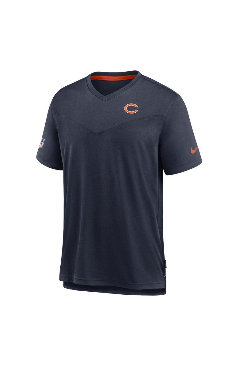 Nike Men's Nike Navy Chicago Bears Sideline Coach Chevron Lock Up Logo V-Neck Performance T-Shirt, Alternate, color, 