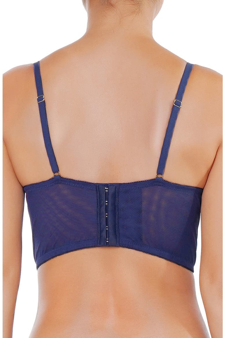 Insouciante Embroidered Demi Bustier, Alternate, color, MARINE