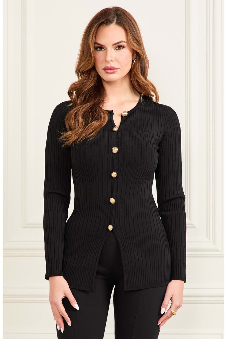 Janet Rib Cardigan, Alternate, color, JET BLACK A996