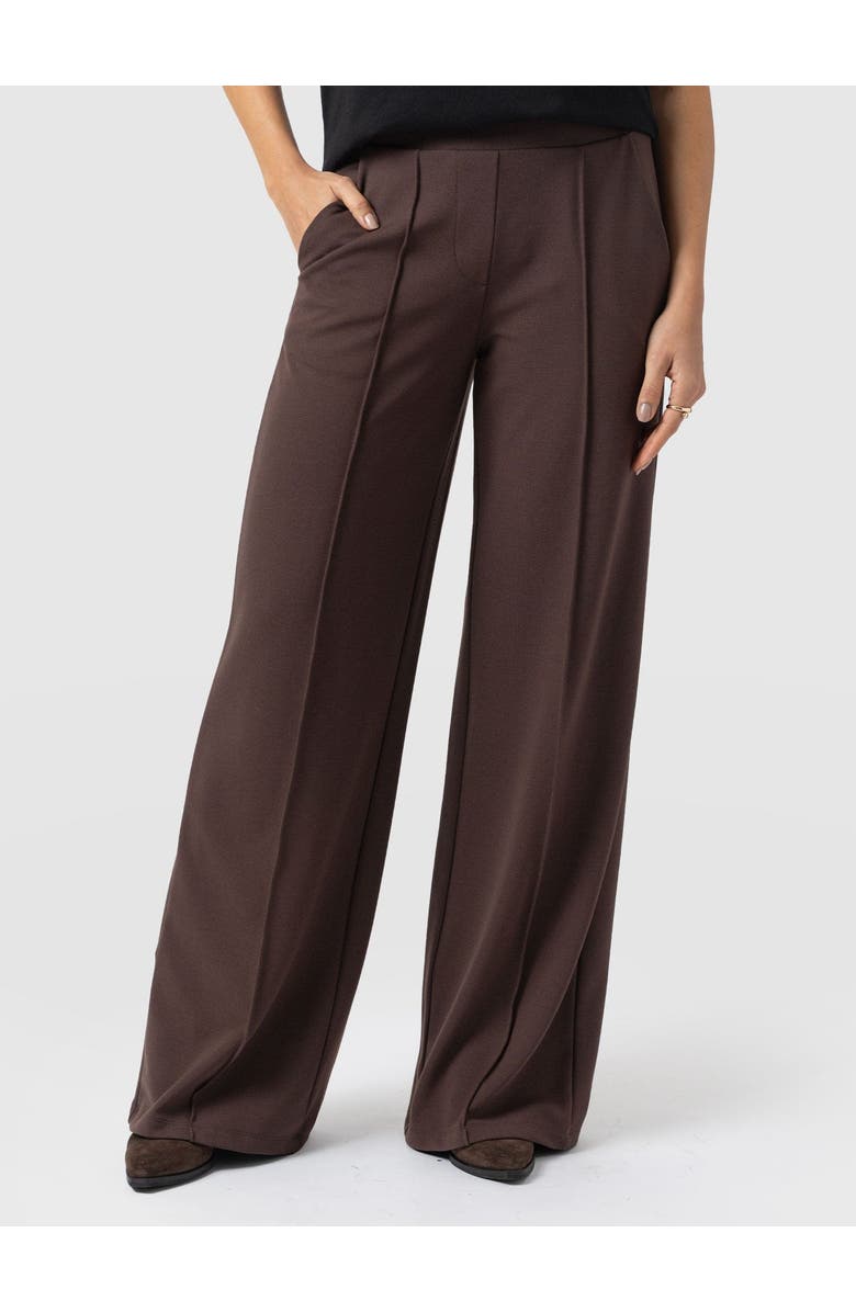 Saint + Sofia Keller Wide Leg Pant, Alternate, color, Brown