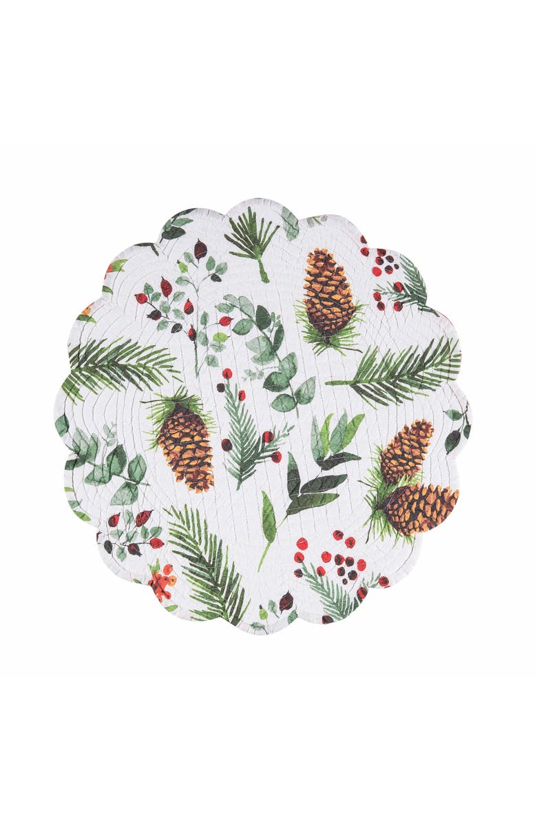 C&F Home Jovie Round Placemats Set of 6, 17", Alternate, color, Green