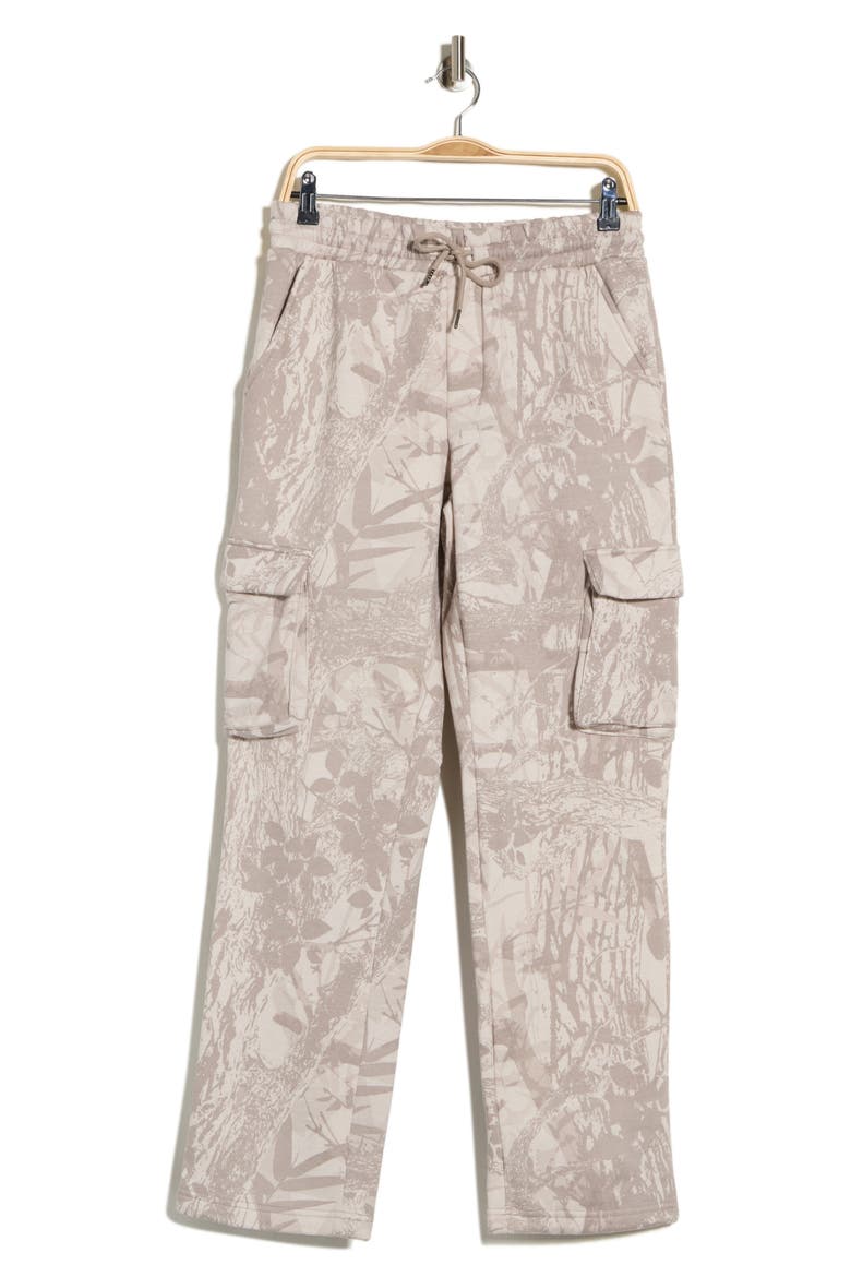 Tonal Leaves Fleece Cargo Pants, Alternate, color, TONAL LEAVES