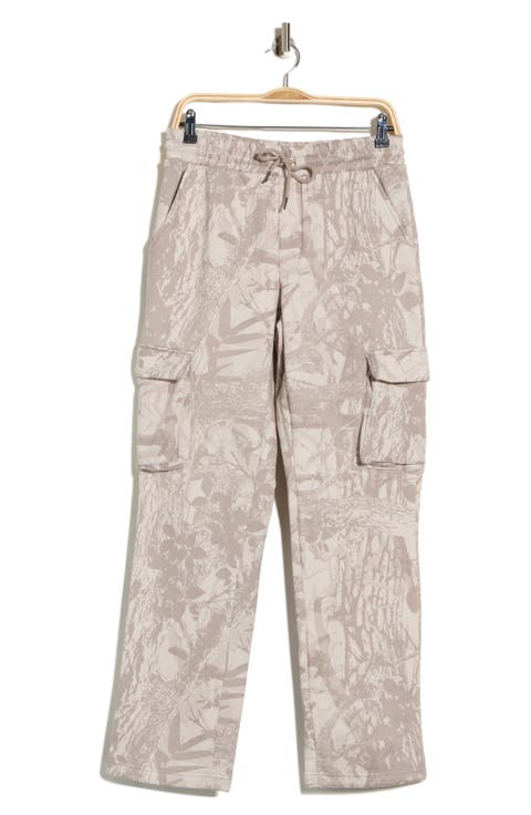 Tonal Leaves Fleece Cargo Pants