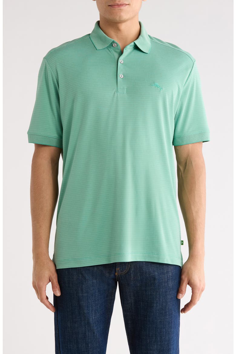 Bay Stripe IslandZone® Performance Polo, Main, color, AQUA VERDE