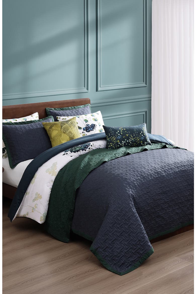 Abstract Vines 8-Piece Reversible Comforter Set, Alternate, color, BLUE