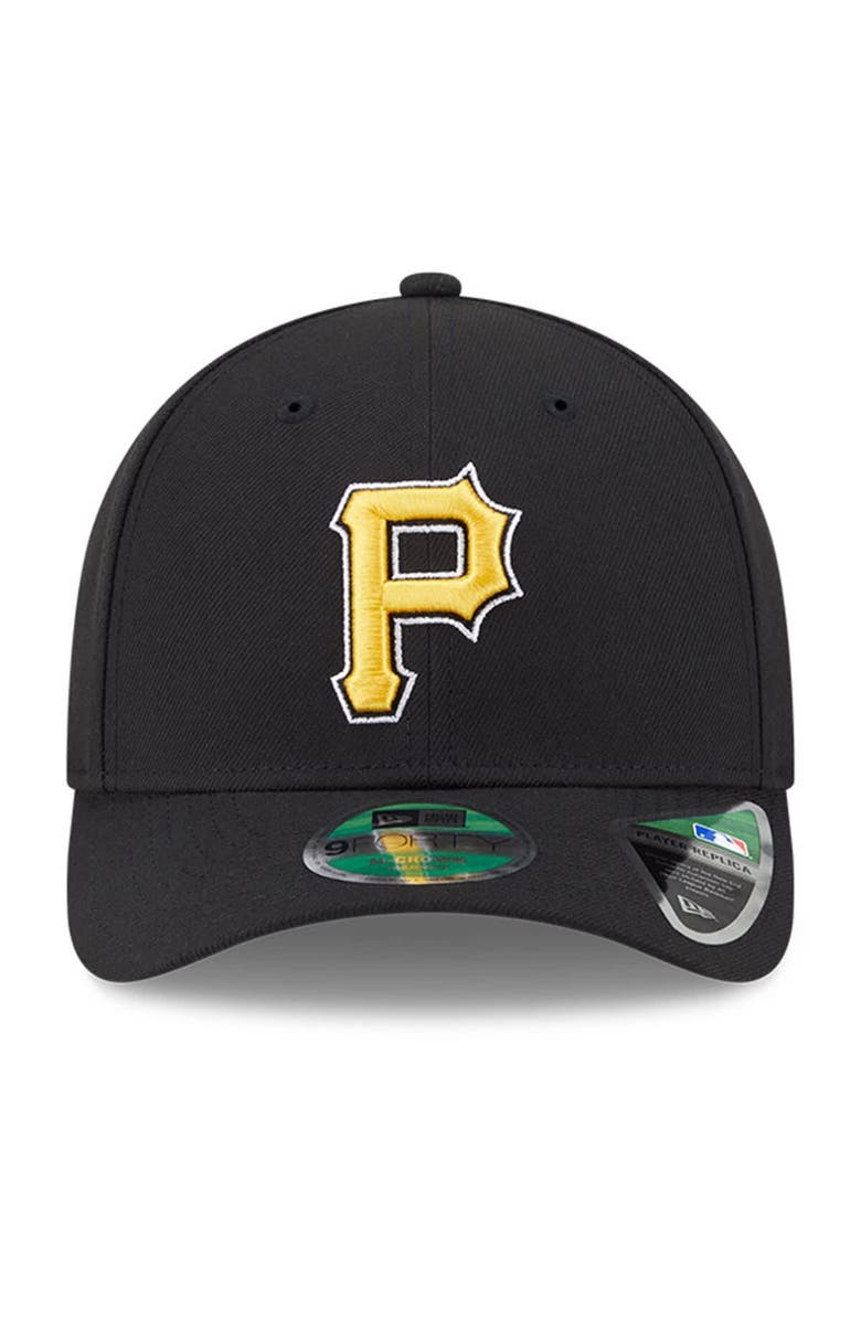 New Era Men's New Era Black Pittsburgh Pirates Player Replica 9FORTY Adjustable Hat, Alternate, color, Black