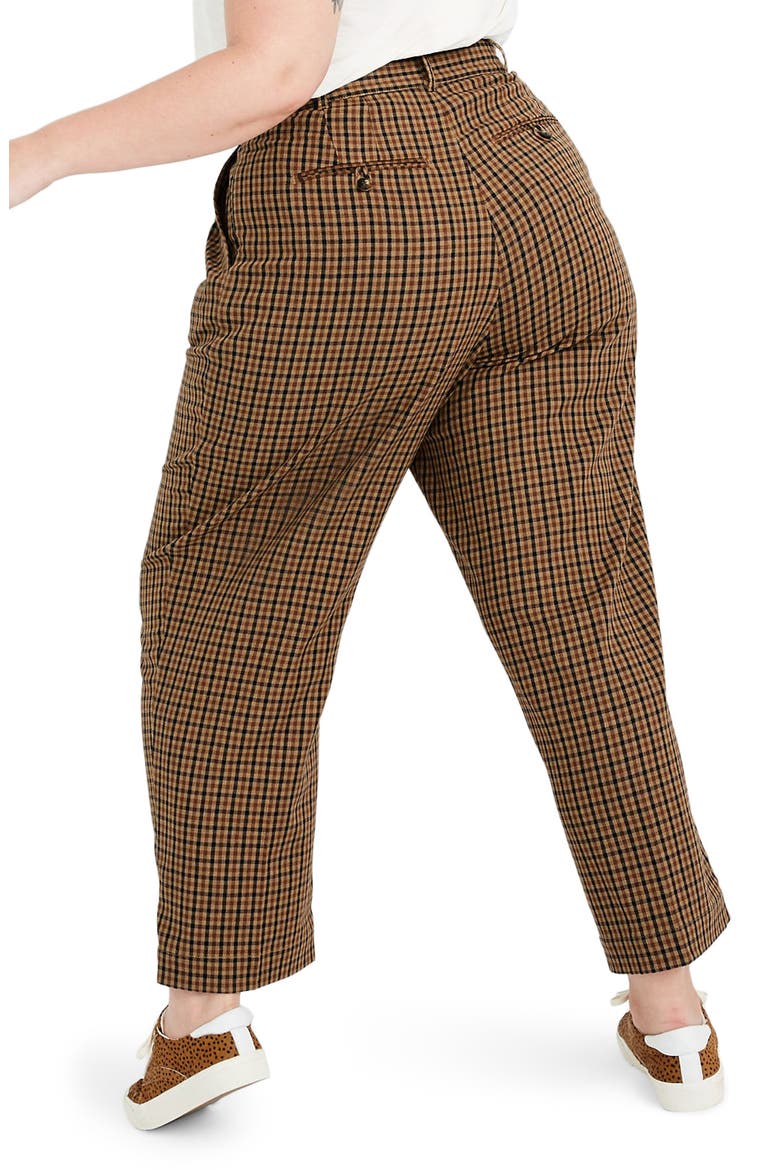 Desert Check Pleated Taper Wide Leg Pants, Alternate, color, DESERT CHECK