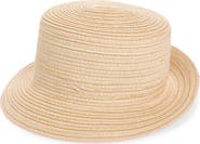 NORDSTROM RACK Two Tone Stripe Paper Woven Bucket Hat