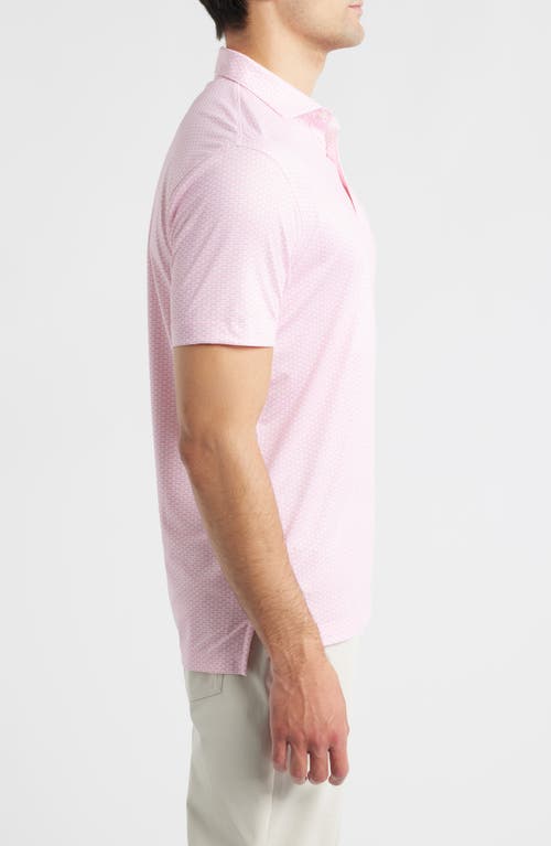 Johnnie-o Marlin Microprint Featherweight Performance Polo In Pink