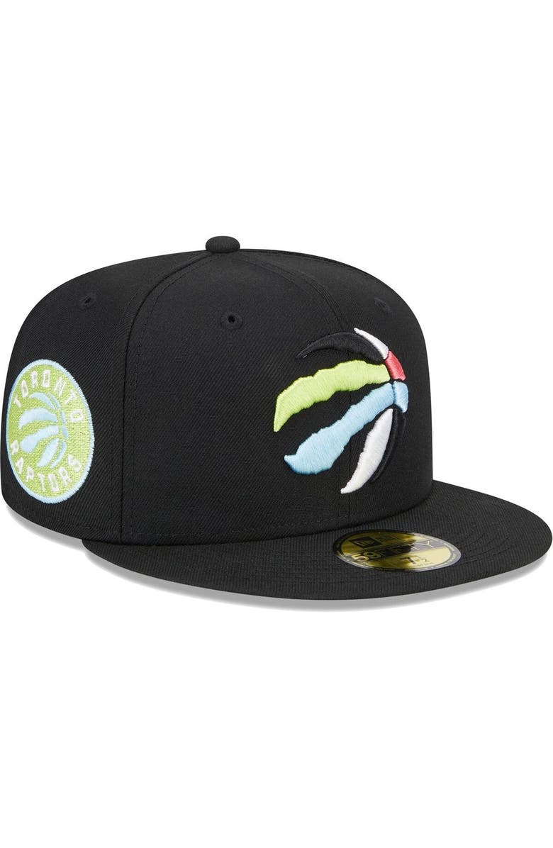 New Era Men's New Era Black Toronto Raptors Color Pack 59FIFTY Fitted Hat, Main, color,