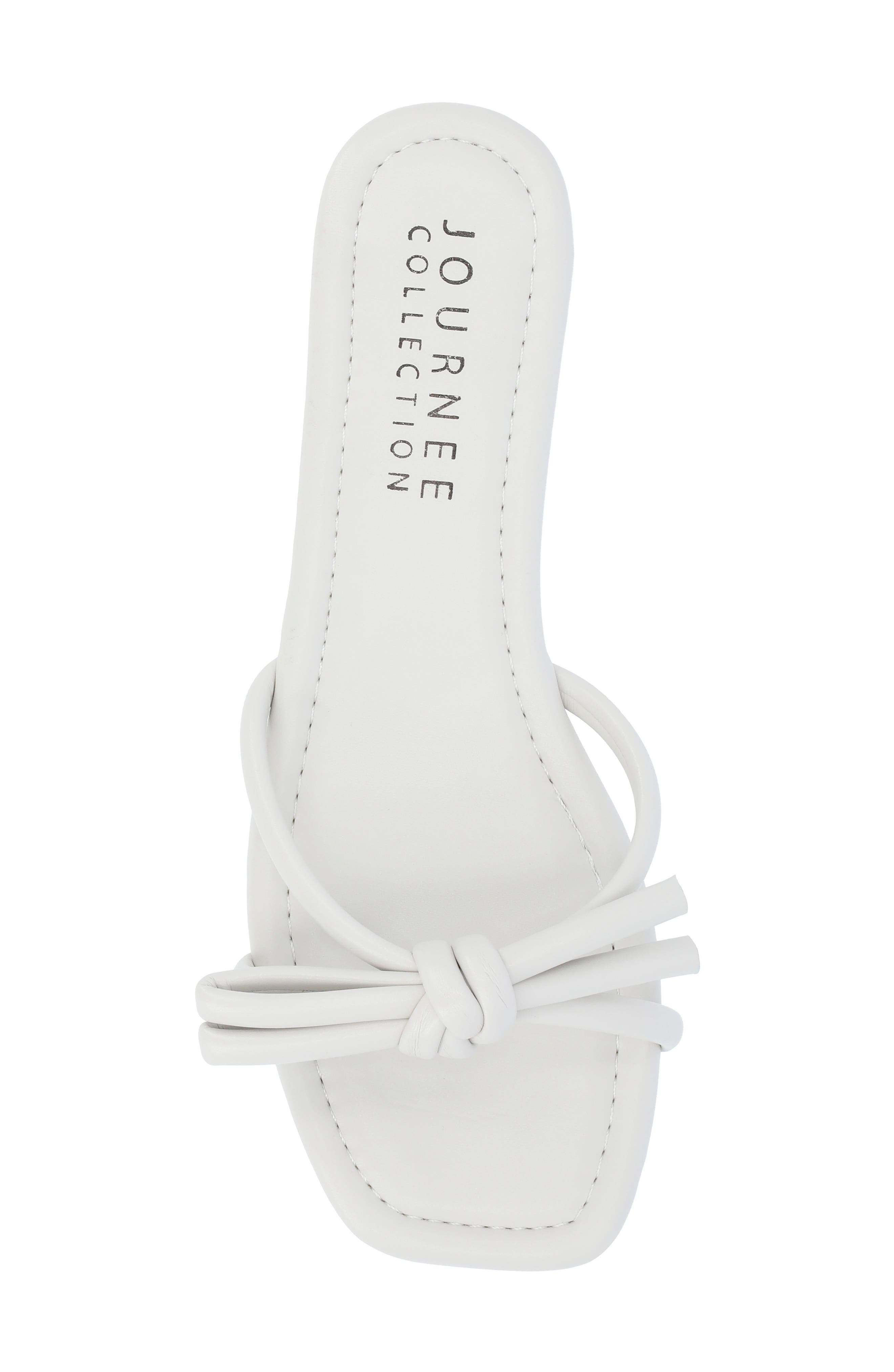 Journee Collection Soma Bow Sandal, Alternate, color, Off White