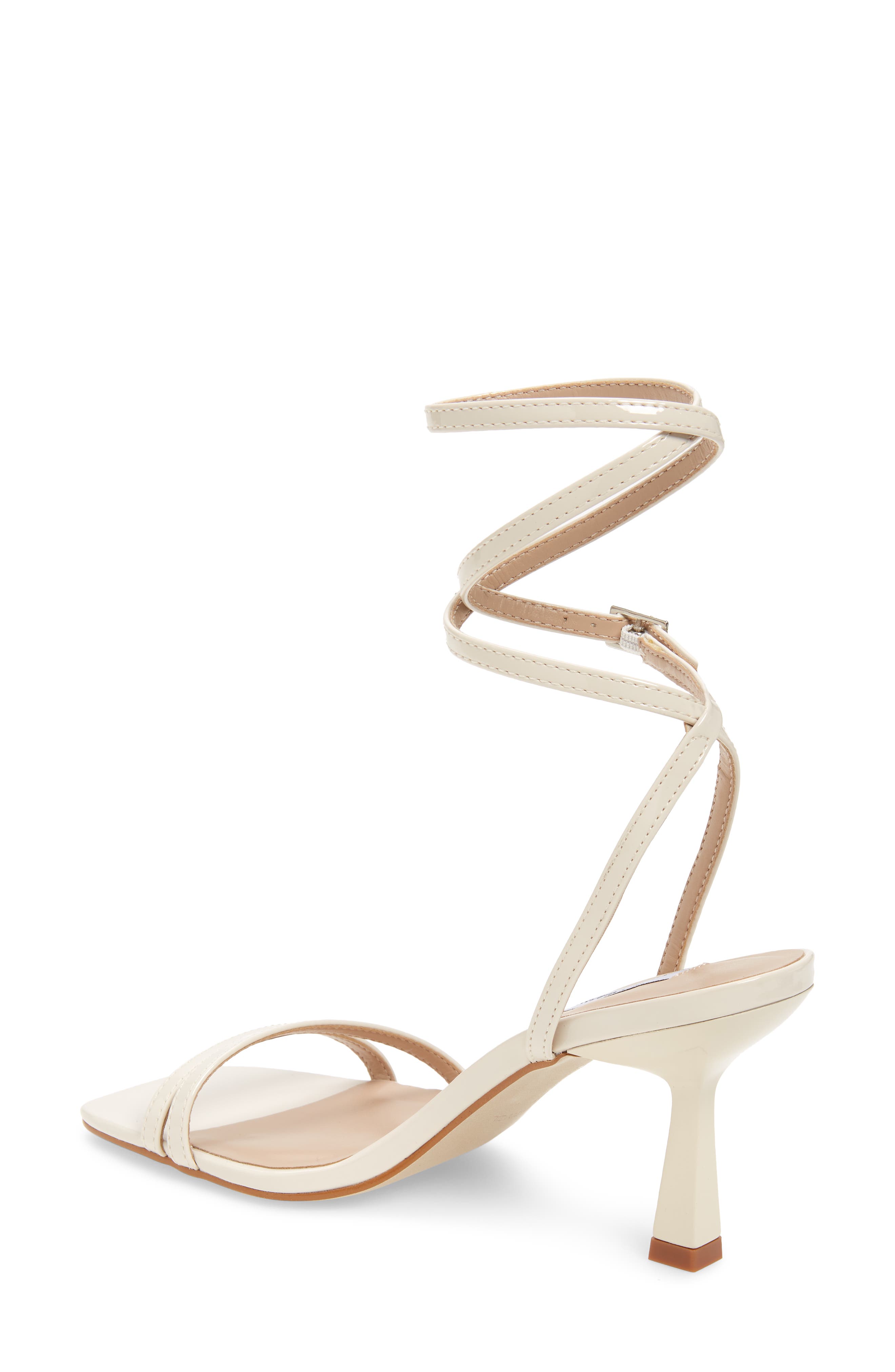 Kyrah Ankle Wrap Sandal, Alternate, color, BONE PATENT