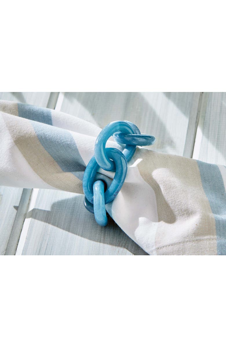 tag Slate Blue Resin Napkin Rings for Everyday Dining Decor, Alternate, color, Blue