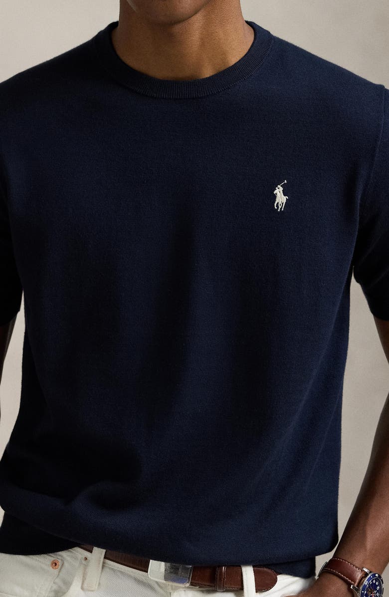 Polo Ralph Lauren Crewneck Cotton Short Sleeve Sweater, Alternate, color, 