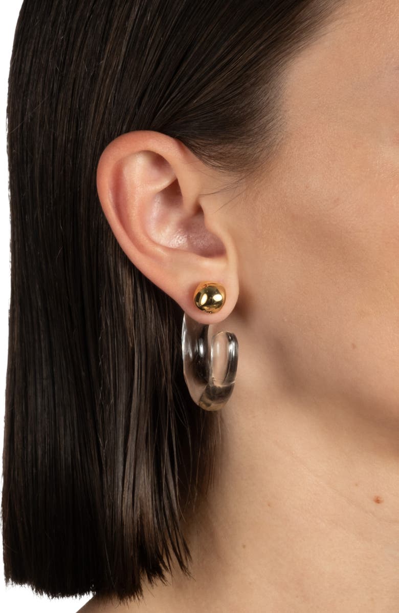 Alexis Bittar Liquid Lucite Front/Back Hoop Earrings, Alternate, color, Gold/ Lucite