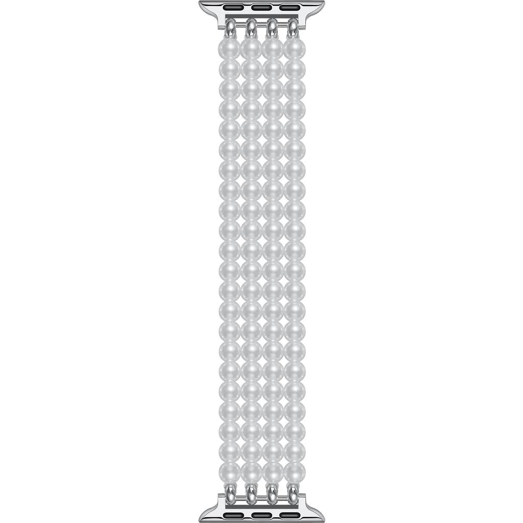 The Posh Tech Ariel Imitation Pearl Apple Watch® Bracelet Watchband in White  product