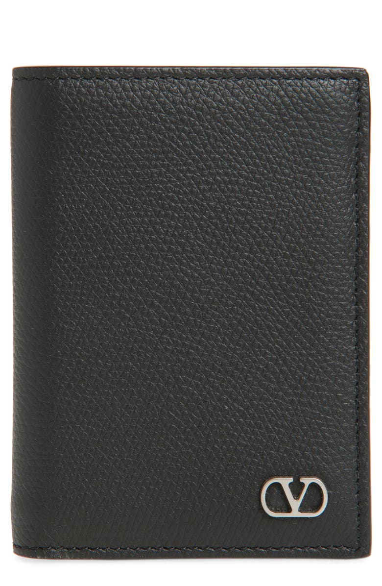 Valentino Garavani VLOGO Leather Continental Wallet, Main, color, Black