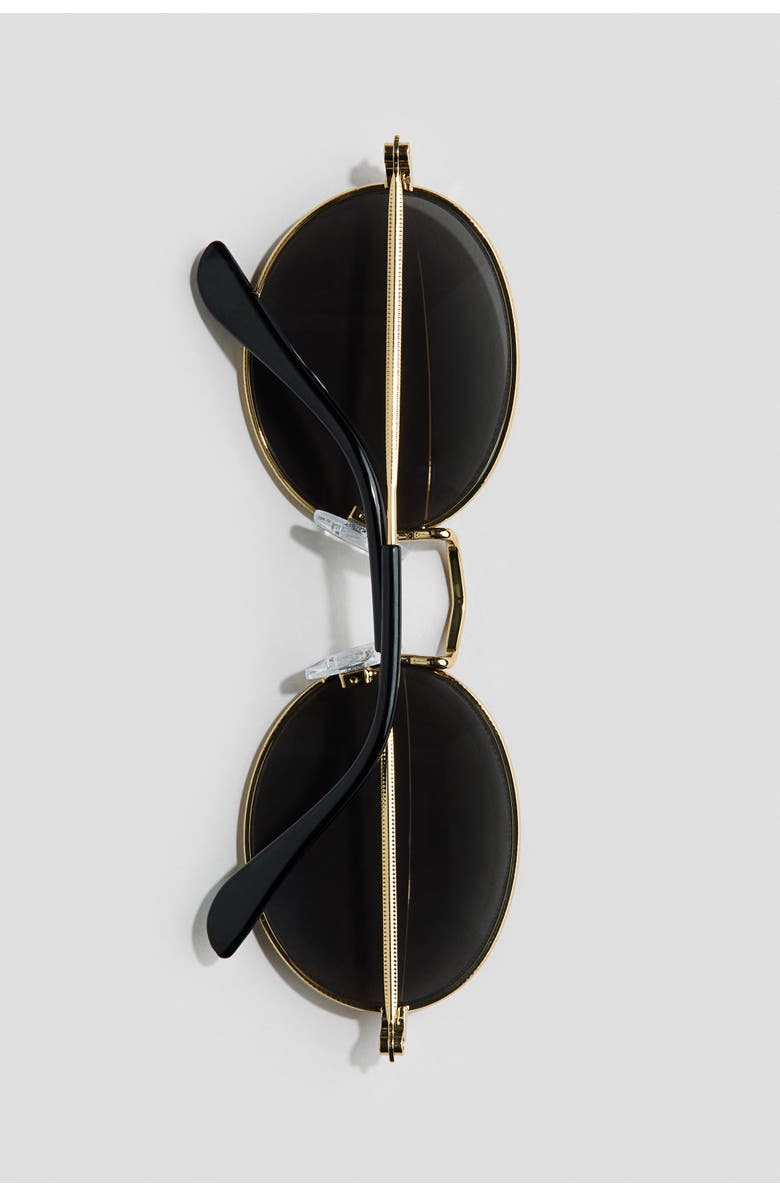 H&M Oval sunglasses, Alternate, color, Gold-Colored/Black
