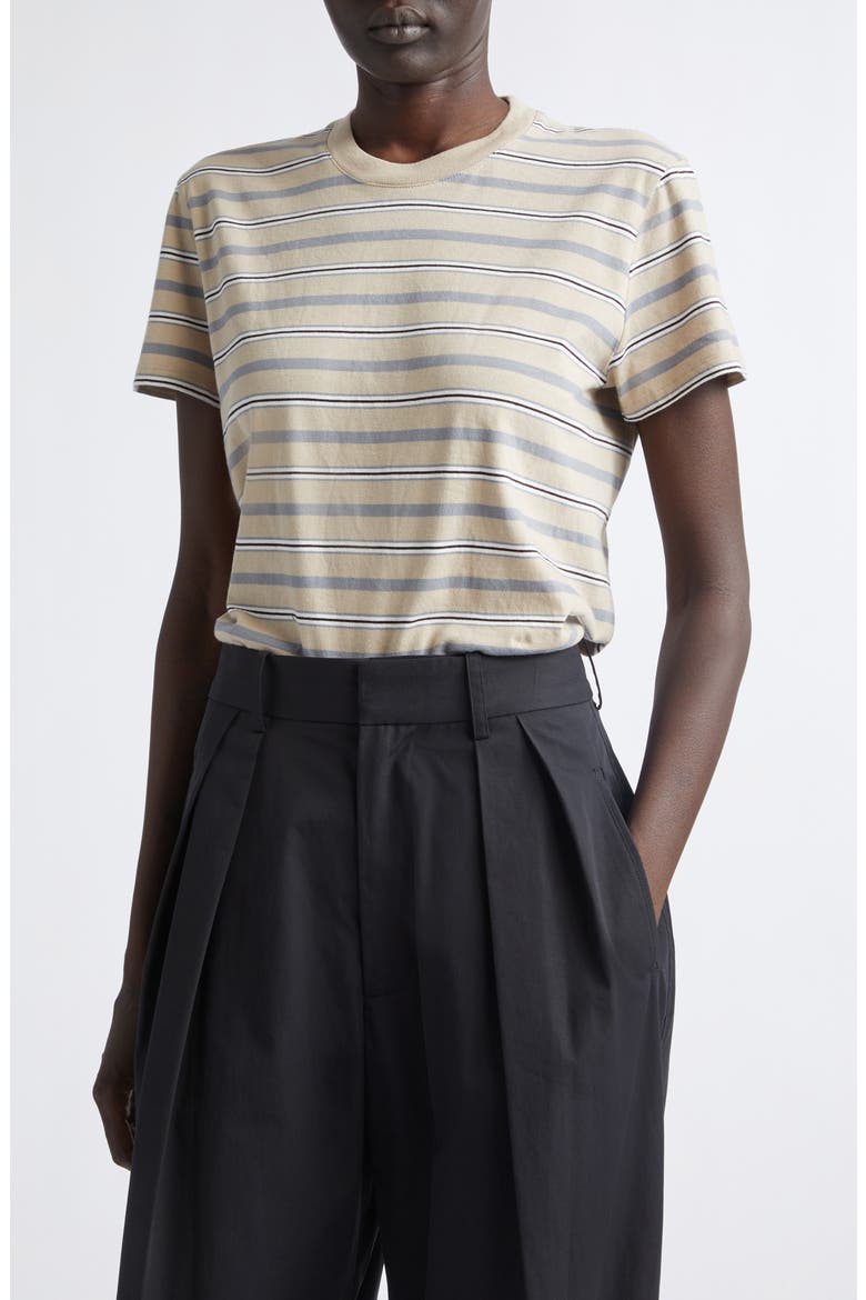 Kenzie Cotton T-Shirt, Main, color, ALMOND STRIPE